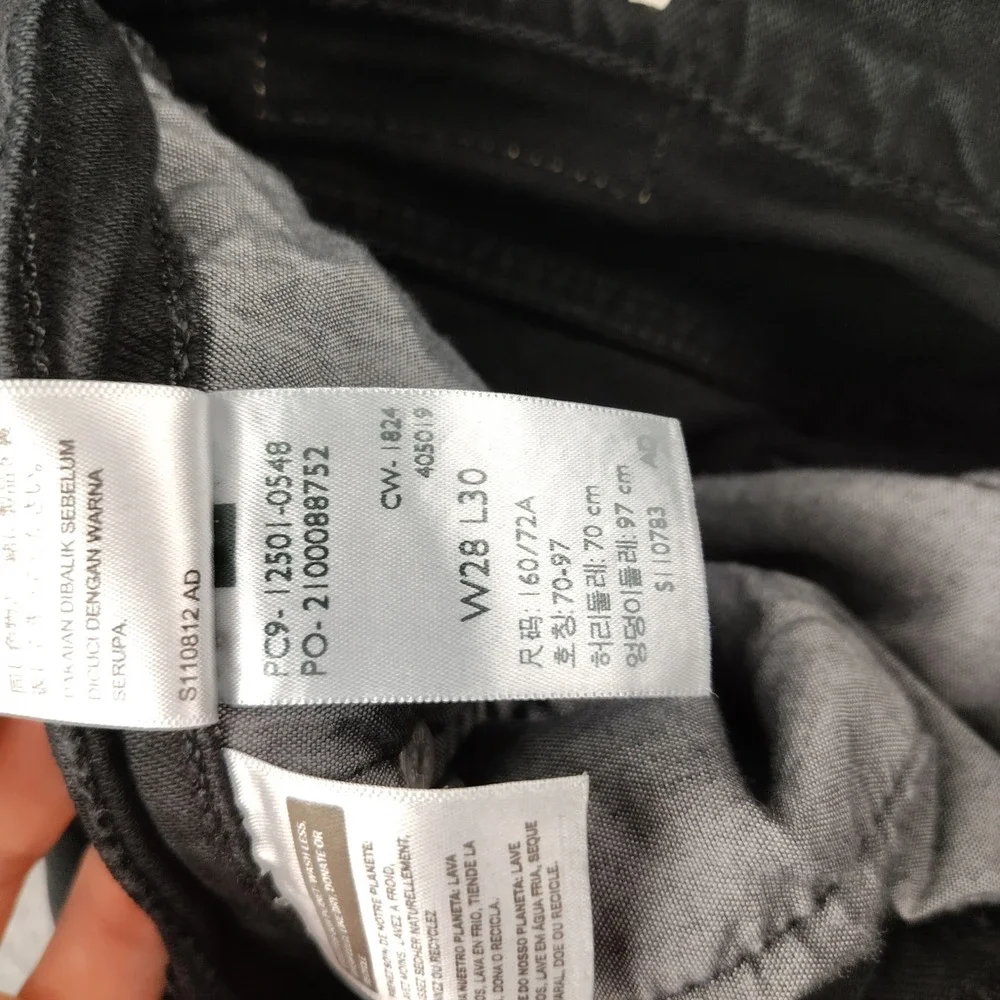 Levis Premium 501 Jeans Big E Black Straight Button Fly 28x30 Mens Stretch Rodeo